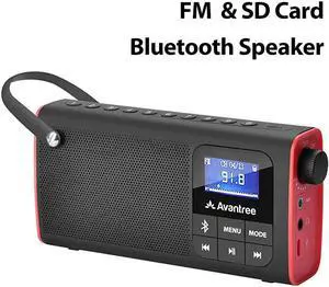 SP850 Rechargeable Portable FM Radio with Bluetooth Speaker and SD Card MP3 Player 3-in-1, Auto Scan Save, LED Display, Small Handheld Pocket Battery Operated Wireless Radio (No AM)