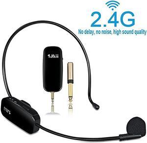 Long Range Wireless Microphone Wireless Headset Mic System160ft Range 24G Wireless Microphone 2 in 1Fitness Microphone Headset for Speakers Voice Amplifier PA Speakers