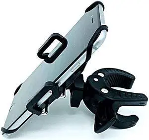 Holder with Clamp - Universal Cell Mount Holder for Bike, Boat, Car, Golf Cart and Stroller, Fits iX, 8 | 8 Plus, 7 | 7 Plus, i6s | 6s Plus, Galaxy S7, S6, S5, Adjustable