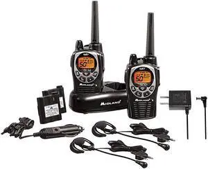 GXT1000VP4 50 Channel GMRS TwoWay Radio Up to 36 Mile Range Walkie Talkie 142 Privacy Codes Waterproof NOAA Weather Scan + Alert Pair Pack BlackSilver