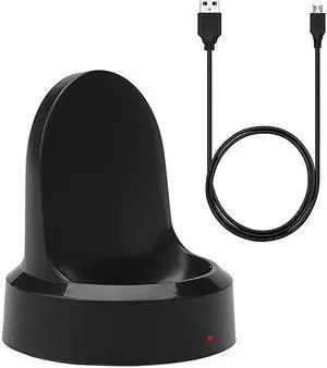 for Gear S3 Charger Replacement Wireless Charger Charging Cable Cradle Dock Stand with USB Cord Wire for Samsung Galaxy Gear S3 Classic SMR770 FrontierSMR760 R765 Smart WatchBlack