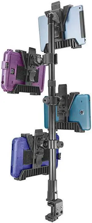 TabDock Point of Purchase Clamp Mount with 4 Tablet Holders Perfect for Multiple delivery Applications DoorDash Uber eats Postmates etc Fits 7 to 10 inch Tablets