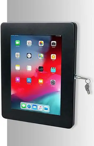 Wall Mount - CTA Premium Large Wall Mount with Heavy-Duty Enclosure and Interior Cable Routing for iPad Pro 12.9", Surface Pro 3, 4, 5, 6, 7, 8, X (PAD-PLWB) - Black