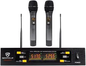 Dual UHF 15 Channel Metal Handheld Wireless Microphone System RWM65U