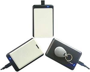 RFID Reader Writer 125KHz (H-ID/AW-ID/EM-ID) Proximity Card Programmer w/5 Fob 5 Cards for Windows (Black)