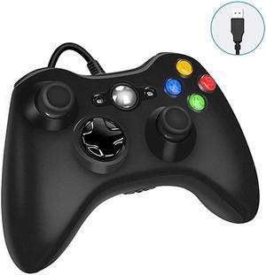 Xbox 360 Wired Game Controller  USB Wired Gamepad Controller for Microsoft Xbox 360 PC Windows 7810 with DualVibration Turbo Trigger Buttons Black