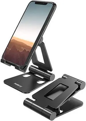 A4 Cell Phone Stand Fully Foldable Adjustable Desktop Phone Holder Cradle Dock Compatible with Phone 11 Pro Xs Xs Max Xr X 8 iPad Mini Nintendo Switch Tablets 710 All Phones