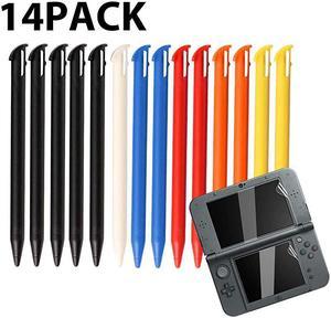 Stylus Pen for New 3DS XL 14 Pcs Colorful Plastic Replacement Touch Screen Stylus Set Compatible with Nintendo New 3DS LL with HD Crystal Clear PET Films Black White Blue Red Green Orange