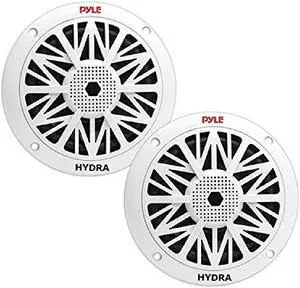 Inch Dual Marine Speakers 2 Way Waterproof and Weather Resistant Outdoor Audio Stereo Sound System with 200 Watt Power Poly Carbon Cone and Butyl Rubber Surround 1 Pair PLMR62 White