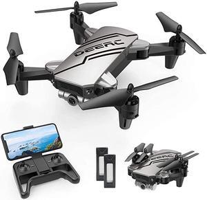 D20 Mini Drone for Kids with 720P HD FPV Camera Remote Control Toys Gifts for Boys Girls with Altitude Hold Headless Mode One Key Start Speed Adjustment 3D Flips 2 Batteries Silver
