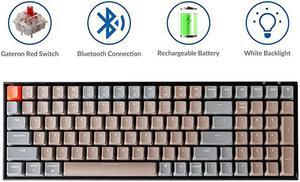 K4 Wireless Mechanical Gaming Keyboard with White LED BacklightGateron Red SwitchWired USB C96 Layout 100 Keys Bluetooth Computer Keyboard for Mac Windows PC Gamer Version 2