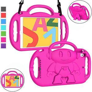 New iPad 8th Generation Case iPad 102 Case iPad 7th Generation Case for Kids Shockproof Handle Stand Shoulder Strap Kids Case for Apple iPad 2020 8th Gen2019 7th Gen 102inch Rose