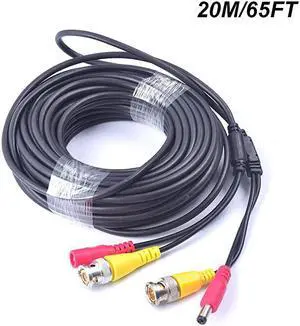 65 Feet  All-in-One BNC Video Extension Cable with Power DC Connector for Security Camera Home Surveillance CCTV Closed-Circuit TV System