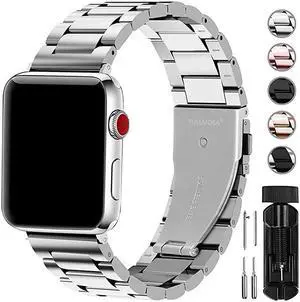 Compatible Apple Watch Band 42mm 44mm 38mm 40mm Stainless Steel Metal For Apple Watch Bands 42mm 44mm Sliver