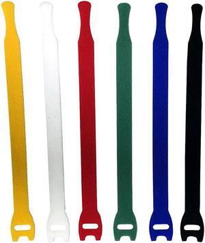 Hook & Loop Cable Ties - 50 Pieces - Color: Yellow