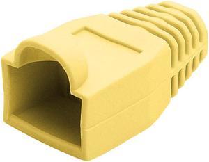RJ45 Strain Relief Boots for CAT55E6 Ethernet LAN Cable Connector Cover Color Yellow Pack of 50