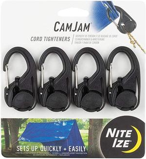 NCJ014R3 CamJam Tightener Plastic Tie Down Mechanism Without Cord 4Pack Black