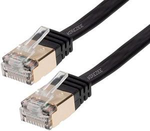 Speed Ultra Flat CAT7 Ethernet Cable RJ45 Computer Internet LAN Network Ethernet Patch White Blue Black 50FT White