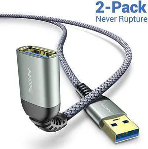 2 PACK 66FT+66FT  USB 30 Extension Cable Type A Male to Female Extension Cord DURABLE BRAIDED MATERIAL Fast Data Transfer Compatible with USB KeyboardMouseFlash Drive Hard Drive