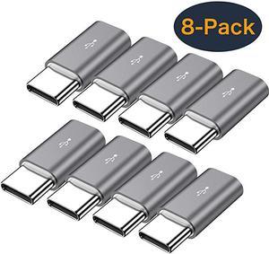 USB to USB C Adapter8Pack Aluminum USB Type C Adapter Convert Connector Compatible with Samsung Galaxy S10e S9 S8 Plus Note 9 8 LG V40 V35 V30 V20 G7 G6 G5MacBookPixel 2 XLMoto Z2 Z3Gray