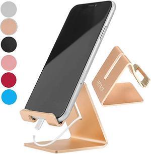Cell Phone Stand Holder Aluminum Phone Dock Cradle Compatible with Switch All Android Smartphone for iPhone 11 Pro Xs Xs Max Xr X 8 7 6 6s Plus 5 5s 5c Accessories Gold