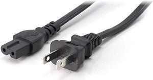 Prong Power Cord with Premium Quality Copper Wire Core Polarized SquareRound for Satellite CATV Motorola PS NEMA 115P to C7 IEC30 UL Listed Black 15ft Power Cable