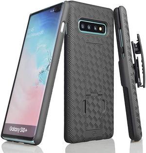 Samsung Galaxy S10 Plus Holster  Shell Holster Combo Case for Samsung Galaxy S10 Plus Holster with KickStand and Belt Clip for S10 Plus Only