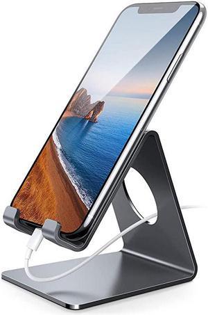 Cell Phone Stand Phone Dock Cradle Holder Stand Compatible with Phone 12 Mini 11 Pro Xs Xs Max Xr X 8 7 6 6s Plus 5 5s 5c All Android Smartphone Charging Accessories Desk Gray