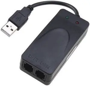 56K Voice Fax Data External V90 V92 Modem With Dual Ports Compatible With Windows 98SE2000MEXPVistaWin 7 and Support AutoDial Tone and Pulse Dialing Auto Answer Auto Retrain Black Color