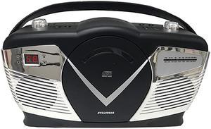 Portable Cd Boombox with AmFM Radio Retro Style Black