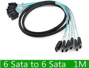 High Speed 6pcs/Set Sata 3 SATA Cable SAS Cable 6Gbps for Server 1M