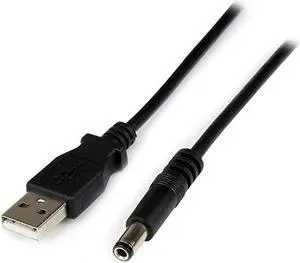 com 1m USB to Type N Barrel 5V DC Power Cable USB A to 55mm DC 1 Meter USB to 55mm DC Plug USB2TYPEN1M Black