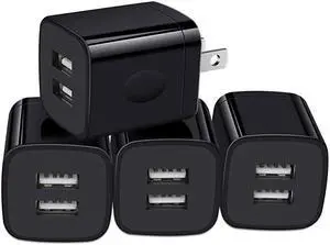 USB Wall Charger Charger Box  4Pack Dual Port Fast Charging Block Cube Plug Compatible with iPhone 11 Pro XR XS X 8 7 6 Plus iPad Samsung Galaxy S20+ S10 S9 Note 10 9 LG Android Kindle