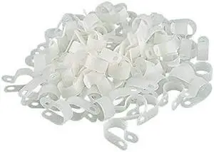 200pcs White Nylon RType Cable Clamp Fastener for 12 Inch 127mm Dia Wire Tube Plastic Wire Cord Clip Fixer