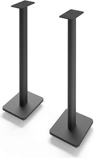 SP32PL 32 Speaker Floor Stands | Designed for Medium to Large Bookshelf Speakers | Heavy Steel Foam Padding | 30° Rotating Top Plate | Hidden Cable Design | Black Pair
