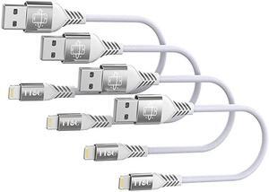 Short iPhone Cable Charger 6 inches Sync and Charging Data Cord Compatible with iPhone 11 XsXs MaxXrX88 Plus77 Plus6s65iPad White 4Pack