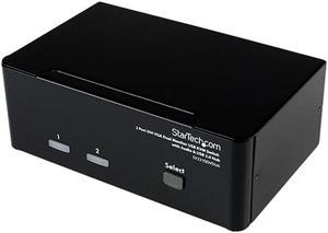com 2 Port KVM Switch DVI and VGA w Audio and USB 20 Hub Dual Monitor Display Screen KVM Switch DVI VGA SV231DDVDUABlack