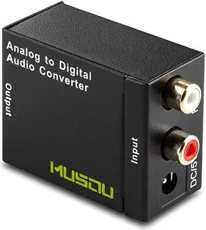 RCA Analog to Digital Optical Toslink Coaxial Audio Converter Adapter with Optical Cable