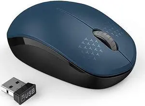 Wireless Mouse 24G Noiseless Mouse with USB Receiver  Portable Computer Mice for PC Tablet Laptop Notebook Blue Black