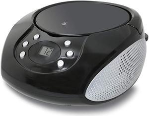 Inc Portable TopLoading CD Boombox with AMFM Radio and 35mm Line In for MP3 Device Black