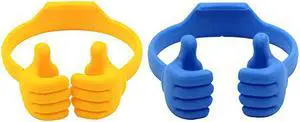 Thumbsup Cell Phone Stands Tablet Display Stands Cellphone Holder Mobile Smartphone Mount Cradle for Desk Desktop Universal MultiAngle Cute 2 Packs Yellow Blue