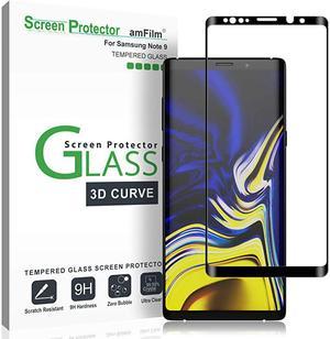 Glass Screen Protector for Samsung Galaxy Note 9 Full Screen Coverage Screen Protector 3D Curved Tempered Glass Dot Matrix with Easy Installation Tray Black