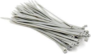 Plastic Nylon Zip Cable Ties Self Locking 8 inch Gray 100 Pack
