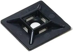 1  Adhesive Backed Zip Tie Mounts Square 100PK 1 Use for 18lb50lb Cable Ties Black