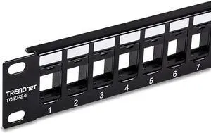 24Port Blank Keystone 1U Patch Panel TCKP24 1U 19quot Metal Rackmount Housing Recommended wTCK25C6 amp TCK50C6 Cat6 Keystone Jacks Sold Separately