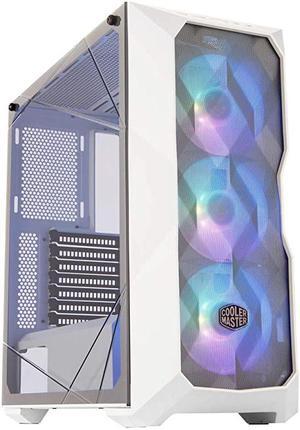 MasterBox TD500 Mesh White Airflow ATX MidTower with Polygonal Mesh Front Panel Crystalline Tempered Glass EATX up to 105 Three 120mm ARGB Fans ARGB Lighting System