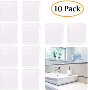 Universal Sticky Gel Pads (10 Pack), Removable Traceless Non Slip Mat Washable Reusable Anti Slip Pad for Car Dashboard Office Home Stick Anything Anywhere, Clear