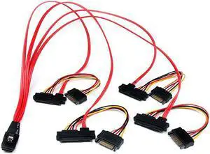 com 50cm Internal Serial Attached SCSI Mini SAS Cable SFF8087 to 4x SFF8482 Internal Mini SAS Cable SAS808782P50