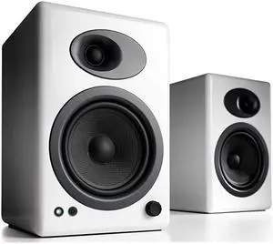 A5+ Plus Powered Speaker | Desktop Monitor Speakers Computer Sound System | 150W Premium Powered Bookshelf Stereo Speakers Pair AUX Audio RCA InputsOutputs Remote Control White A5+ Plus Powered Speaker | Desktop Monitor Speakers Computer Sound System | 150W Premium Powered Bookshelf Stereo Speakers Pair AUX Audio RCA InputsOutputs Remote Control White
