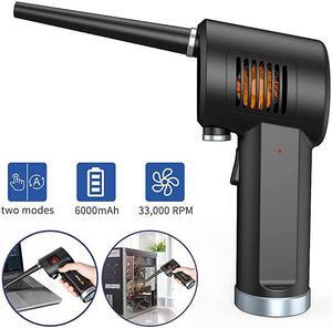 Air Duster, Battery Operated Computer Cleaning Duster, Portable Replaces Compressed Air Cans,10W Fast Charging, 6000mAh, Powerful 33000 RPM, No Gas for Computer, Keyboard, Car, Pet House